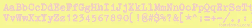 Fonte ZaiCourierpolski1941 – fontes rosa em um fundo amarelo