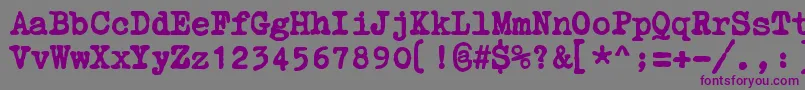 Шрифт ZaiCourierpolski1941 – фиолетовые шрифты на сером фоне