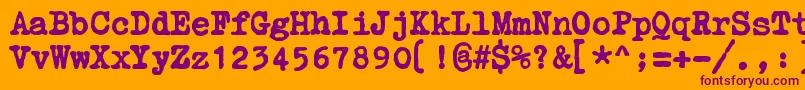 ZaiCourierpolski1941 Font – Purple Fonts on Orange Background