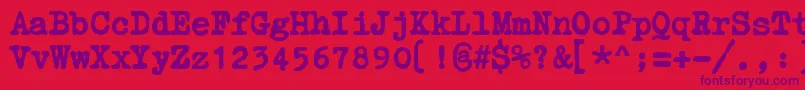 ZaiCourierpolski1941 Font – Purple Fonts on Red Background