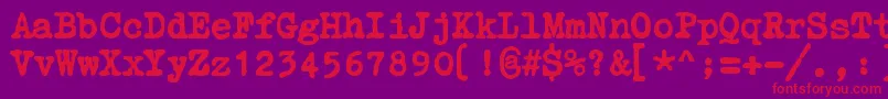 ZaiCourierpolski1941 Font – Red Fonts on Purple Background