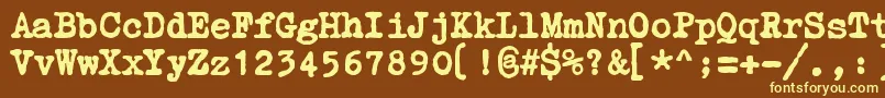 Шрифт ZaiCourierpolski1941 – жёлтые шрифты на коричневом фоне