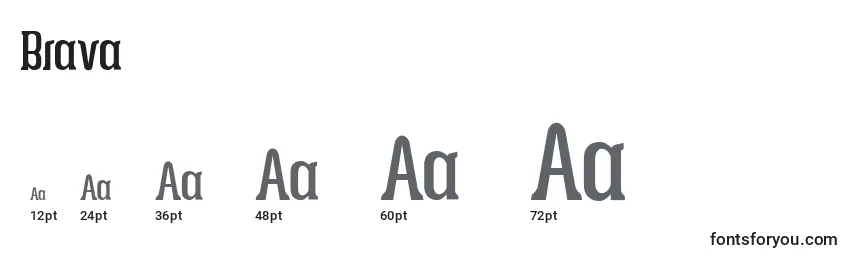 Размеры шрифта Brava