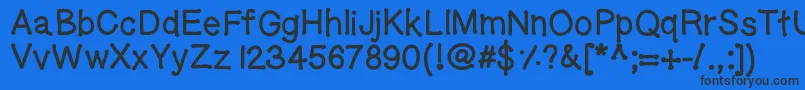 Geldoticaplainlowercasethickf-Schriftart – Schwarze Schriften auf blauem Hintergrund