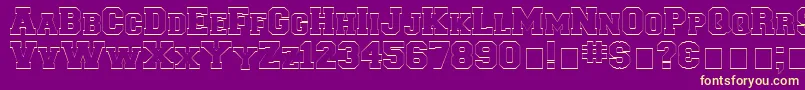 LetterSweaterOpenDisplaySsiNormal-Schriftart – Gelbe Schriften auf violettem Hintergrund