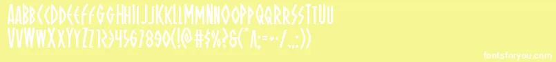 Ohmightyisis Font – White Fonts on Yellow Background