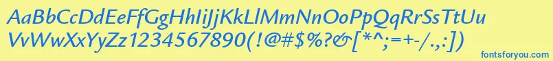 LegacySansMdItcTtMediumita Font – Blue Fonts on Yellow Background