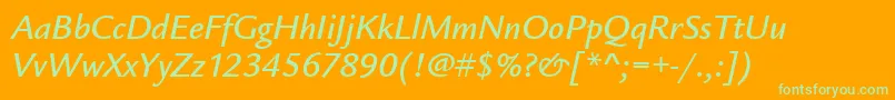 LegacySansMdItcTtMediumita Font – Green Fonts on Orange Background