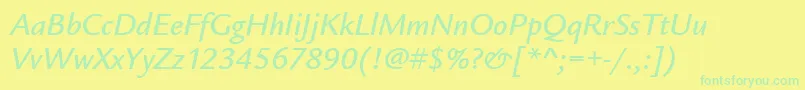 LegacySansMdItcTtMediumita Font – Green Fonts on Yellow Background