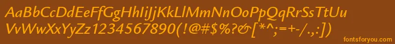 LegacySansMdItcTtMediumita Font – Orange Fonts on Brown Background