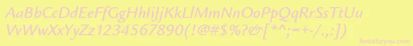 LegacySansMdItcTtMediumita Font – Pink Fonts on Yellow Background