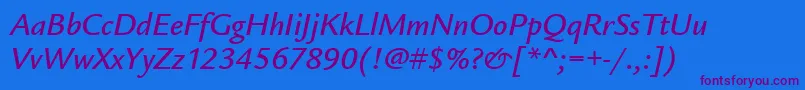 LegacySansMdItcTtMediumita Font – Purple Fonts on Blue Background