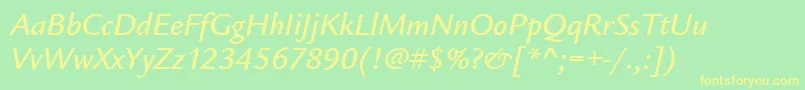 LegacySansMdItcTtMediumita Font – Yellow Fonts on Green Background