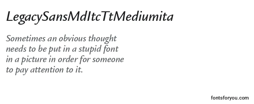 Review of the LegacySansMdItcTtMediumita Font