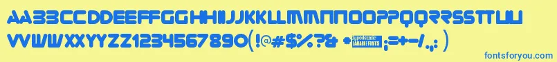 Zorque Font – Blue Fonts on Yellow Background