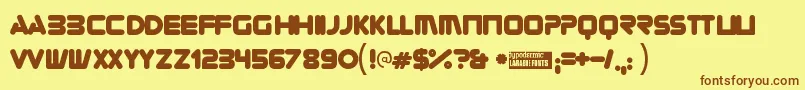 Zorque-Schriftart – Braune Schriften auf gelbem Hintergrund