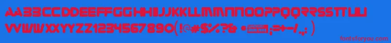 Zorque Font – Red Fonts on Blue Background