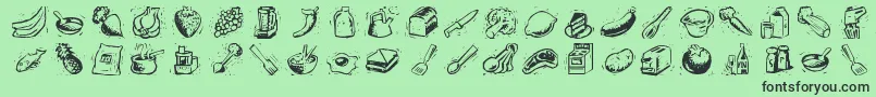 フォントCounters – 緑の背景に黒い文字