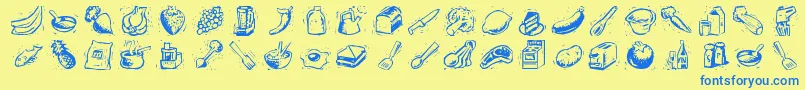 Counters Font – Blue Fonts on Yellow Background