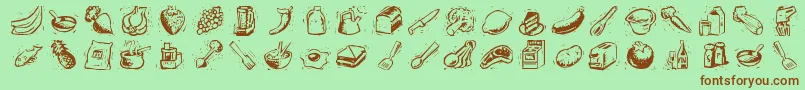 Counters-Schriftart – Braune Schriften auf grünem Hintergrund
