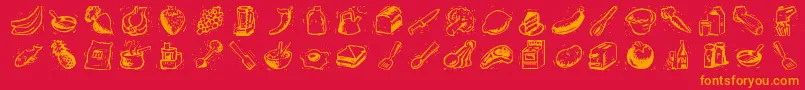 Counters Font – Orange Fonts on Red Background