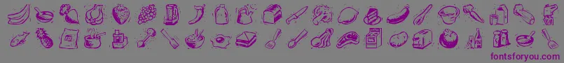 Counters-Schriftart – Violette Schriften auf grauem Hintergrund
