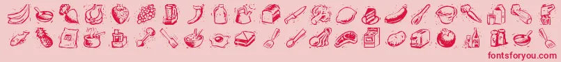 Counters Font – Red Fonts on Pink Background