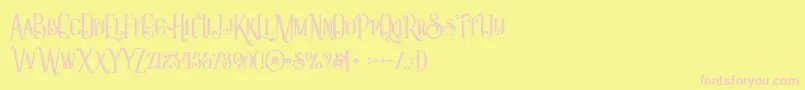 Castileinlinegrunge Font – Pink Fonts on Yellow Background