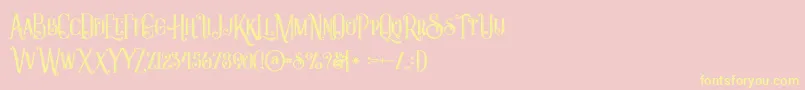 Castileinlinegrunge Font – Yellow Fonts on Pink Background