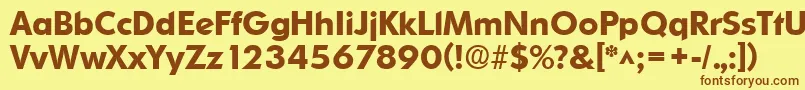 OrnitonsBold-fontti – ruskeat fontit keltaisella taustalla