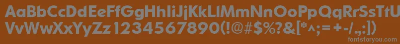 OrnitonsBold-fontti – harmaat kirjasimet ruskealla taustalla