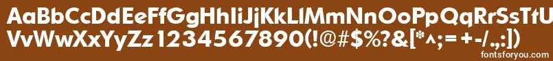 OrnitonsBold-fontti – valkoiset fontit ruskealla taustalla