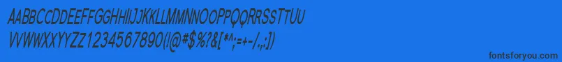 Шрифт SfflorencesanssccompBoldit – чёрные шрифты на синем фоне