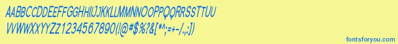 フォントSfflorencesanssccompBoldit – 青い文字が黄色の背景にあります。