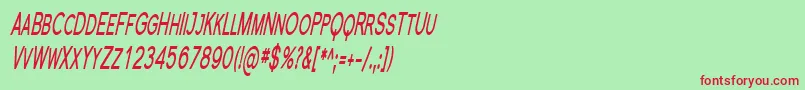 SfflorencesanssccompBoldit Font – Red Fonts on Green Background