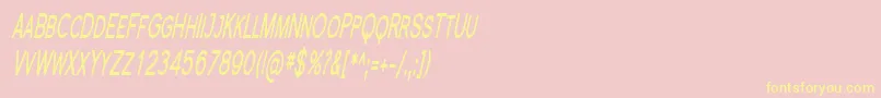 SfflorencesanssccompBoldit Font – Yellow Fonts on Pink Background