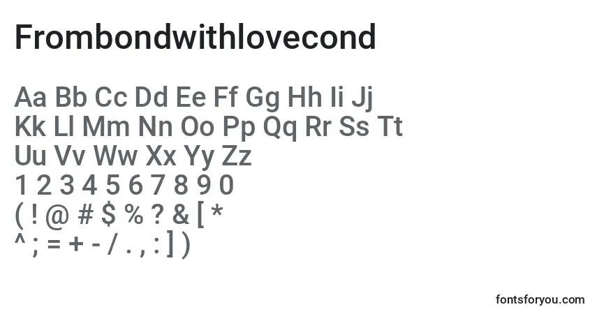 Czcionka Frombondwithlovecond – alfabet, cyfry, specjalne znaki