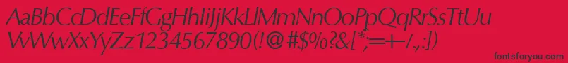 fuente O801FlareItalic – Fuentes Negras Sobre Fondo Rojo
