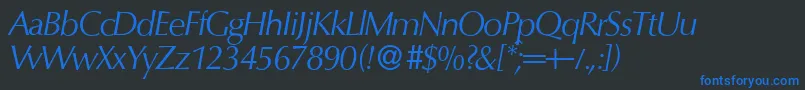 O801FlareItalic Font – Blue Fonts on Black Background