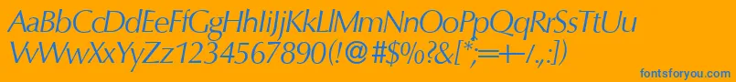 Police O801FlareItalic – polices bleues sur fond orange