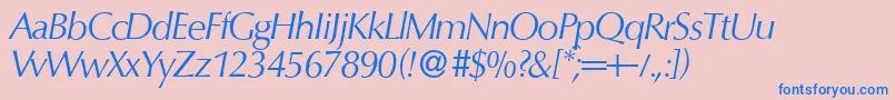 Police O801FlareItalic – polices bleues sur fond rose