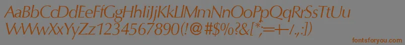 O801FlareItalic Font – Brown Fonts on Gray Background