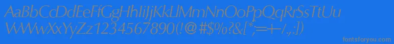 O801FlareItalic Font – Gray Fonts on Blue Background