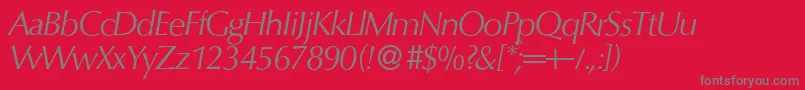 O801FlareItalic Font – Gray Fonts on Red Background