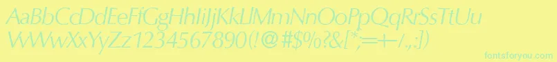 Police O801FlareItalic – polices vertes sur fond jaune