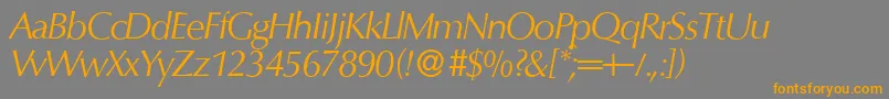 O801FlareItalic Font – Orange Fonts on Gray Background