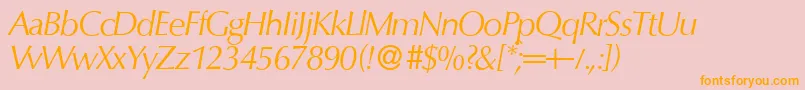 O801FlareItalic Font – Orange Fonts on Pink Background