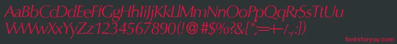 O801FlareItalic Font – Red Fonts on Black Background