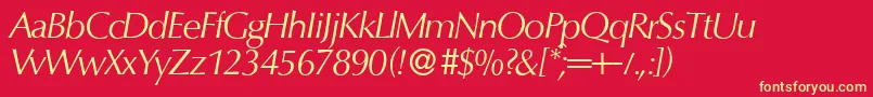 O801FlareItalic Font – Yellow Fonts on Red Background