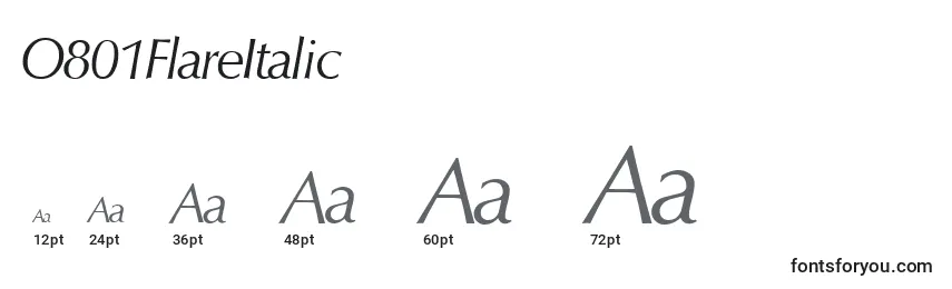 O801FlareItalic Font Sizes